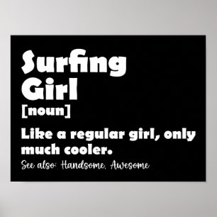 Poster Definição de Garota de Surfe Roupas Engraçadas par