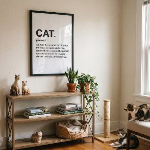 Poster Definição de Gato Substantivo Amante de Gato Engra