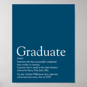 Poster Definição de Graduado Personalizada Moderna Azul D