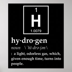 Póster Definição de hidrogênio