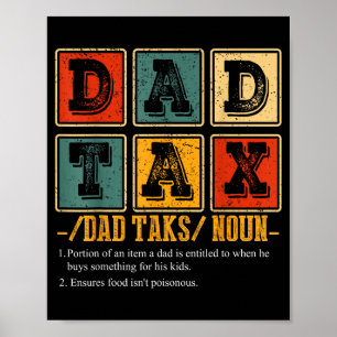 Poster Definição de Imposto do Pai Divertido Retro Papai