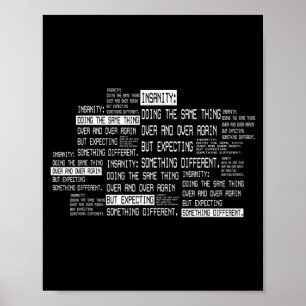 Poster Definição de Insanidade Humor Irônico Engraçado