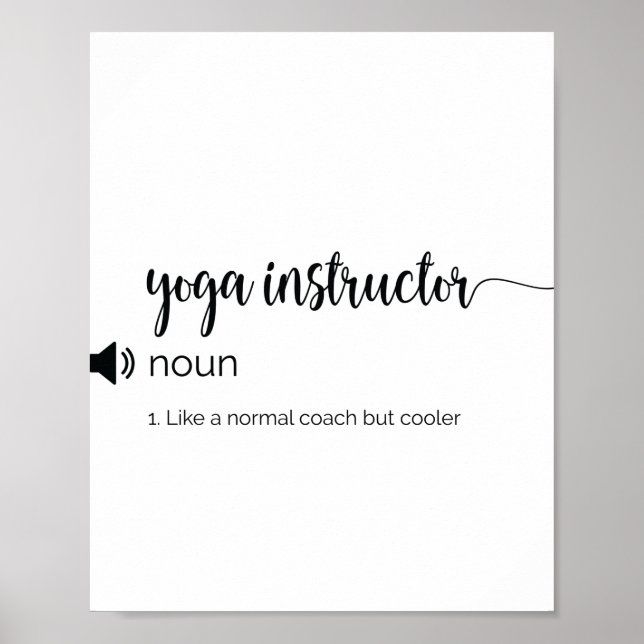 Poster Definição de Instrutor Yoga Engraçado (Frente)