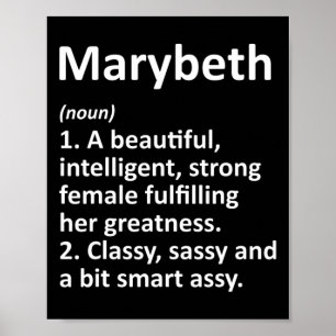 Poster Definição de Marybeth Nome Personalizado Divertido