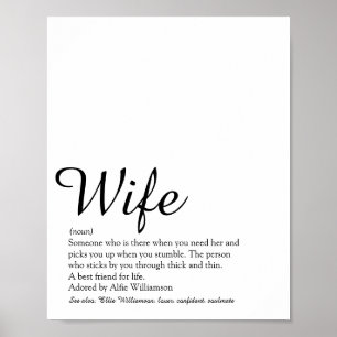 Poster Definição de Melhor Esposa do Mundo Elegante Rotei