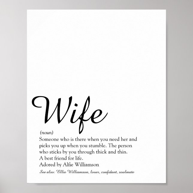 Poster Definição de Melhor Esposa do Mundo Elegante Rotei (Frente)