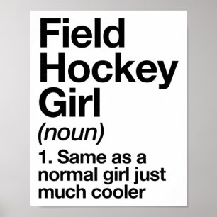 Poster Definição de menina de hóquei de campo engraçado e