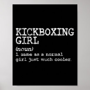 Poster Definição de Menina de Kickboxing Engraçado Mulher