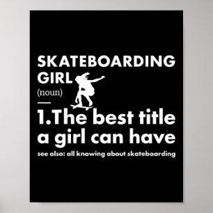 Poster Definição de Menina Esportista Skate
