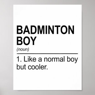 Poster Definição de Menino de Badminton Substantivo Petec