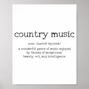 Poster Definição de Música Country Dito Divertido Present