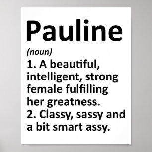 Poster Definição de Pauline Nome Personalizado Natal Dive