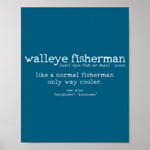 Poster Definição de Pescador de Walleye Citação Engraçada
