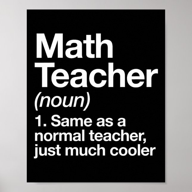Poster Definição de Professor de Matemática Engraçado Byc (Frente)