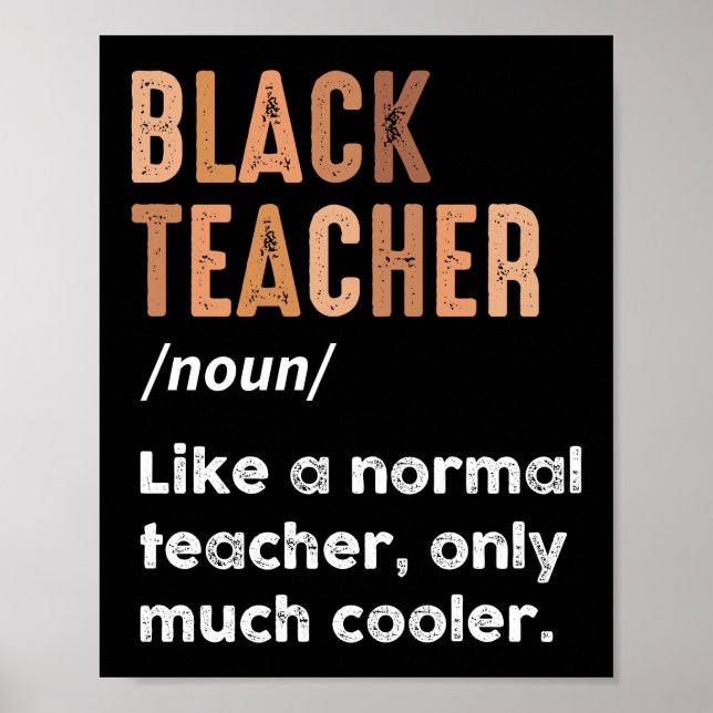 Poster Definição de Professor Negro Engraçado Mês da Hist (Frente)