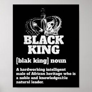 Poster Definição de Rei Negro Orgulho Afro-Americano Pret