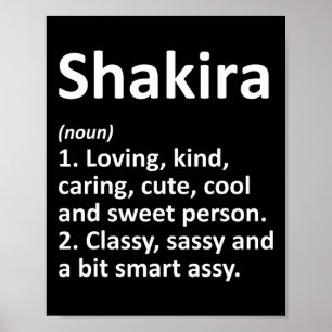 Poster Definição de Shakira Nome Personalizado Presente d