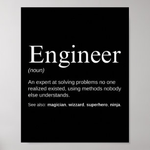 Poster Definição de Trabalho Engraçado do engenheiro