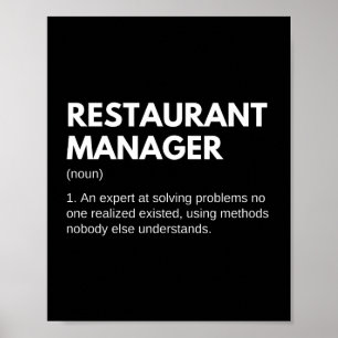 Poster Definição Divertida de Gerente de Restaurante