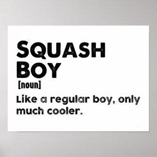 Poster Definição Divertida de Menino de Squash Amante e J
