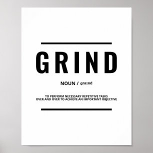 Poster Definição do Grind Citação Motivacional