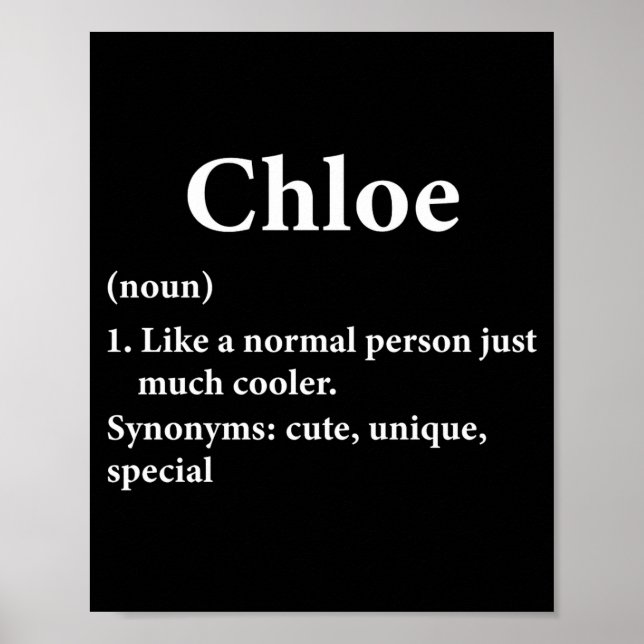 Poster Definição do Nome Chloe Engraçado D  (Frente)