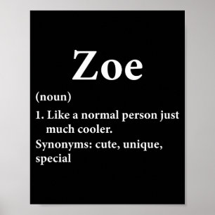 Poster Definição do Nome Zoe Divertida D