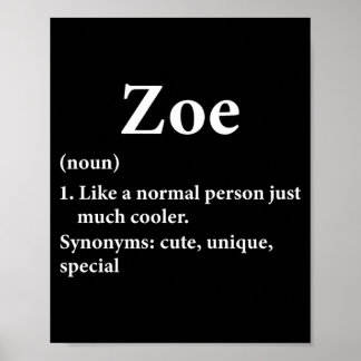 Poster Definição do Nome Zoe Divertida D
