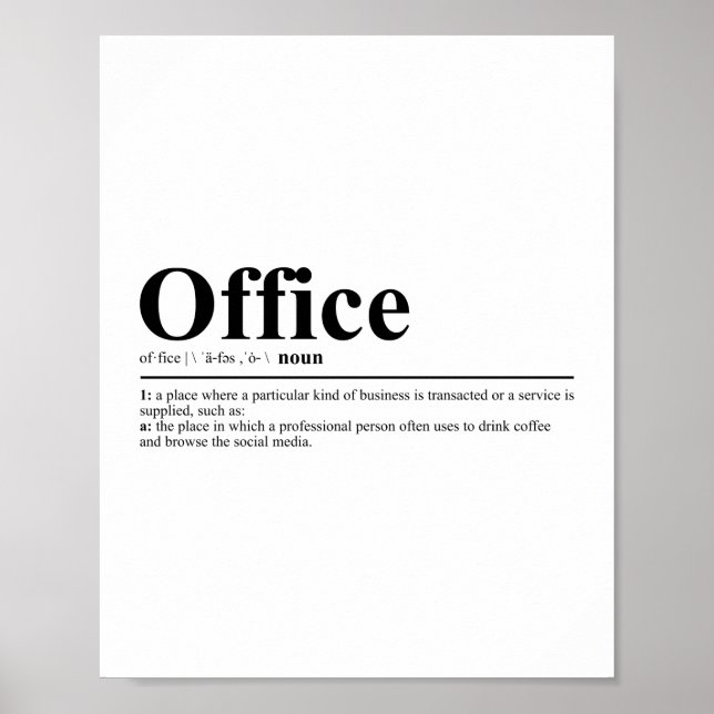 Poster Definição do Office | Citação Engraçada (Frente)