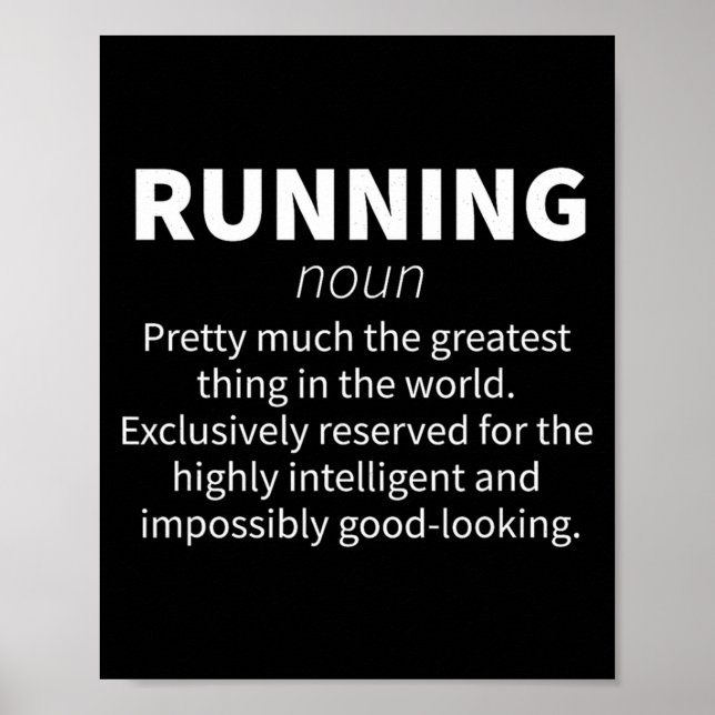 Poster Definição Engraçada de Correr Corredor de Maratona (Frente)