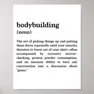 Poster Definição engraçada de musculação 