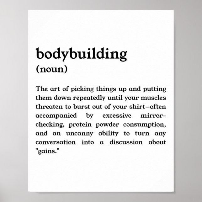 Poster Definição engraçada de musculação  (Frente)