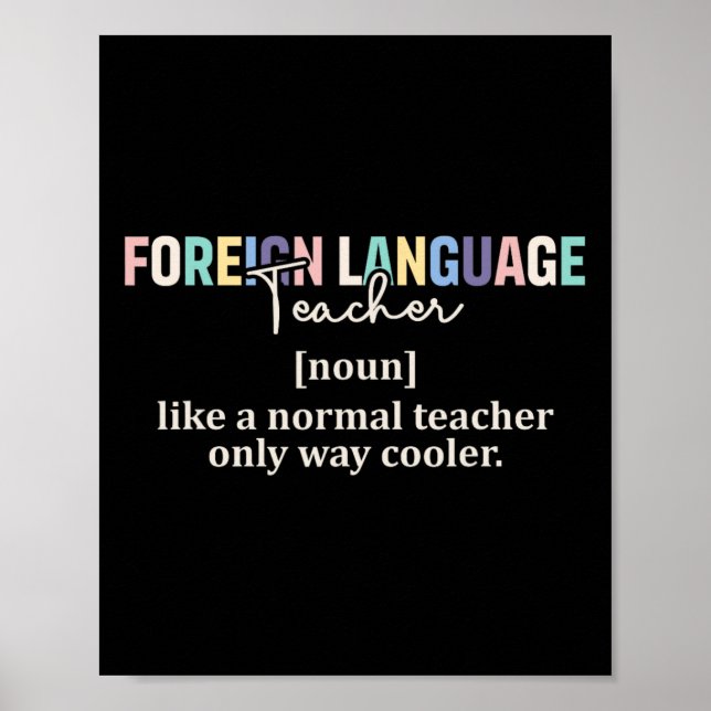 Poster Definição engraçada de professor de língua estrang (Frente)