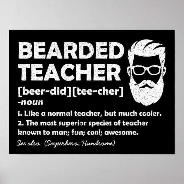 Poster Definição Engraçada de Professora Personalizada (Frente)