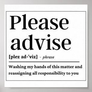 Poster Definição Engraçada Por Favor, Informe