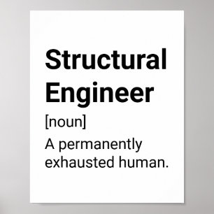 Poster Definição Funny Estrutural do Engenheiro - Esgot