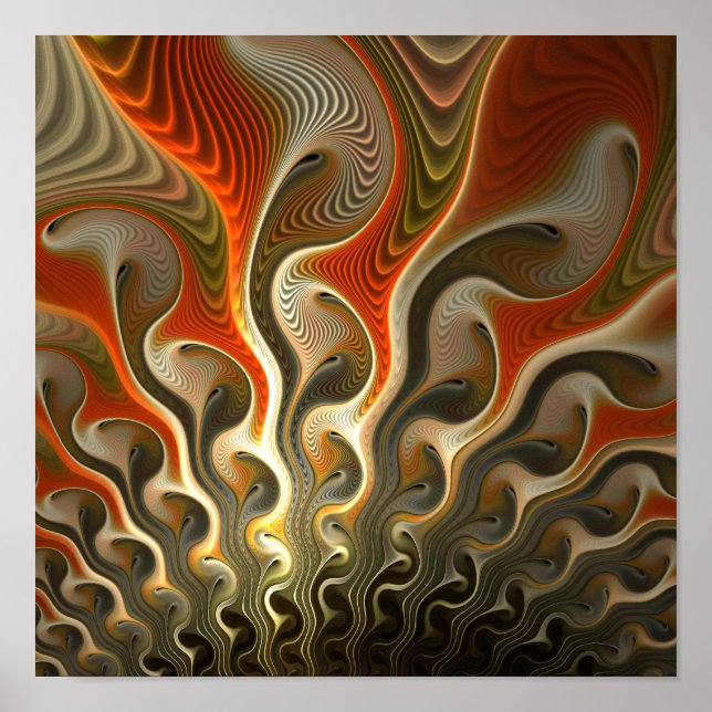 Póster Definir chamas de Abstrato do Phasers (Frente)