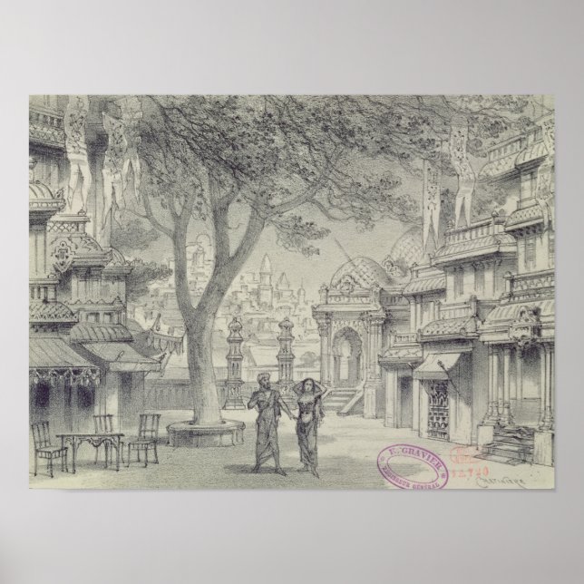 Póster Definir Design para a Lei II da ópera "Lakme" (Frente)