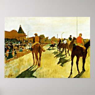 Poster Degas: Cavalos de Corrida Antes das Terras
