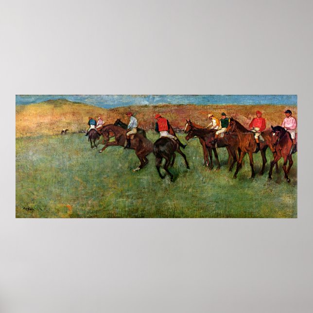 Poster Degas, Corrida de Cavalo antes do início (Frente)