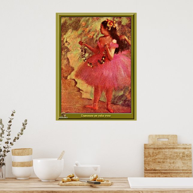 Poster Degas - Dançarina de Vestido Rosa (Cozinha)