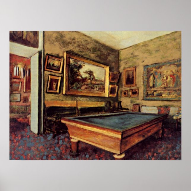 Poster Degas - The Billiard Room, pintura popular, (Frente)