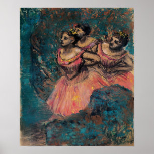 Poster Degas - Três Dançarinos No Figurino Vermelho