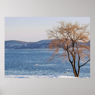 Póster Degelo de primavera, doca do barco a vapor