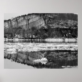 Póster Degelo de Primavera Preto e Branco