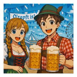 Póster Degustação de cerveja durante o Oktoberfest em Mun