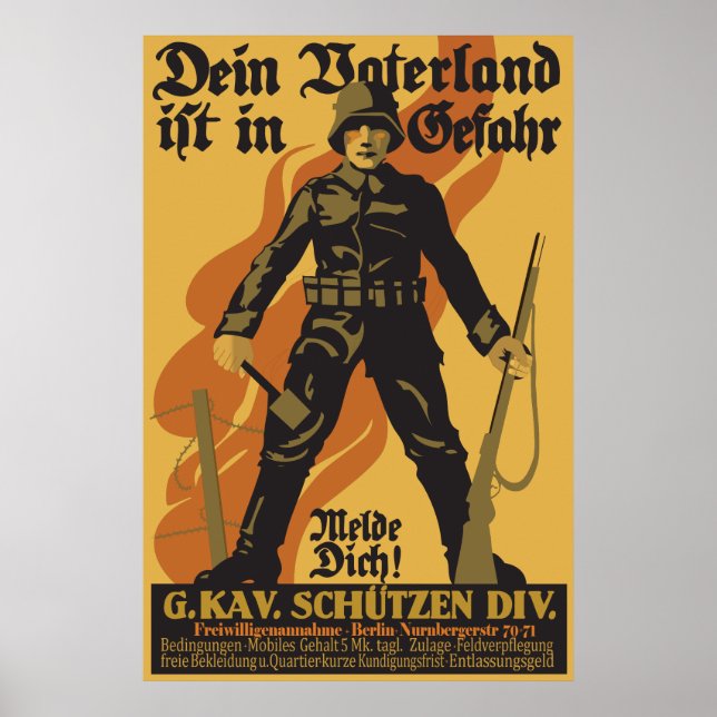 Póster Dein Vaterland ist em Gefahr (Frente)