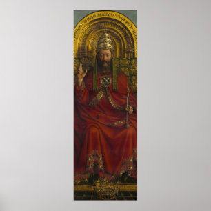 Poster Deity Enthroned, Cristo, The Ghent Altarpart