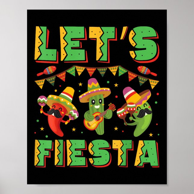 Poster Deixa Fiesta Cinco De Mayo Engraçada Fogueira Mexi (Frente)