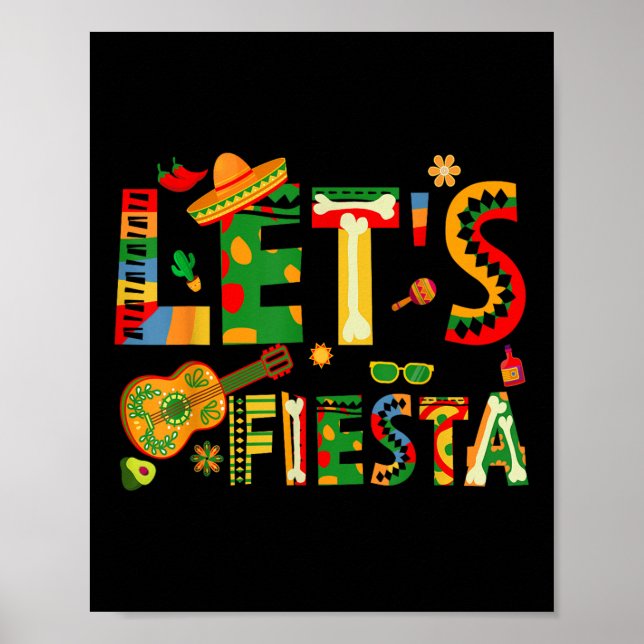 Poster Deixa Fiesta Cinco De Mayo, Violão Do Partido Mexi (Frente)